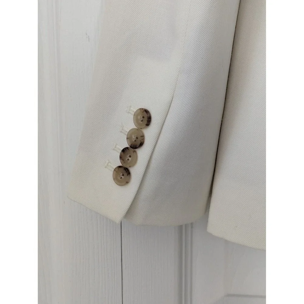 J. Crew Alexandra Blazer in Wool Blend Twill Size 2 Ivory NWT $398 CI380